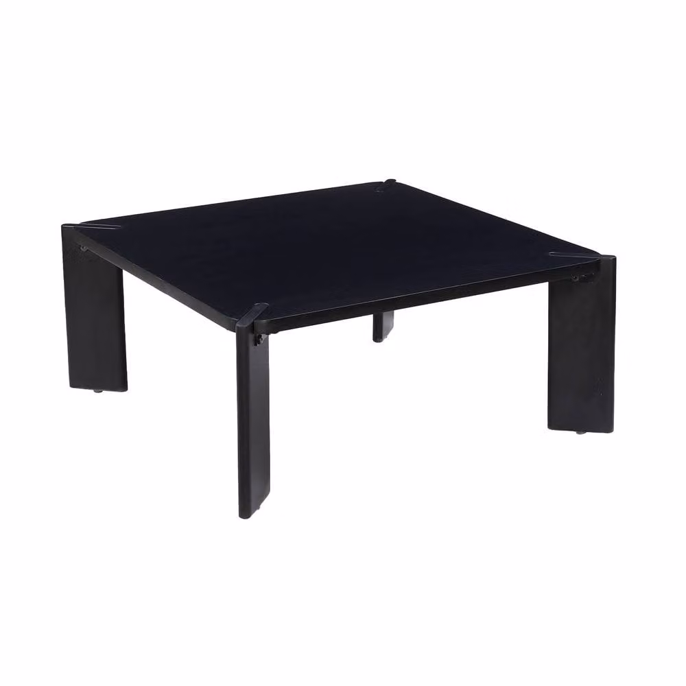 sweeek Exotic Square Solid Wood Coffee Table in Black, Mango and Acacia Wood, W/D/H: 80.0 x 33.5 x 15.3 cm – 2