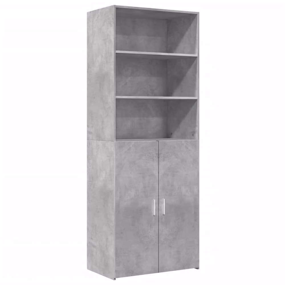 Berkfield Home Highboard in Concrete Grey, W/D/H: 70 x 42.5 x 185 cm