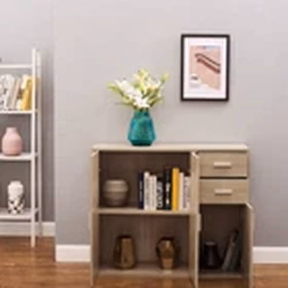 EONLION Wooden Sideboard Cabinet Storage Unit in Light Oak – 3