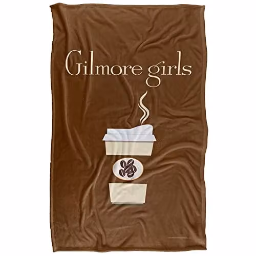 LOGOVISION Gilmore Girls Paper Cup Logo Super Soft Fleece Throw Blanket, Multicolour and Brown, W/D/H: 91 x 147 cm – 1