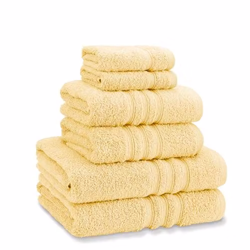 Catherine Lansfield 6 Piece Zero Twist Cotton Towel Bale Set in Yellow