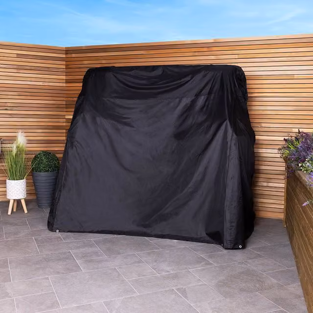 Charles Bentley Waterproof Garden Swing Seat Cover, Black, W/D/H: 192 x 194 x 133 cm