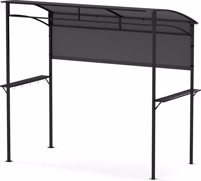 COSTWAY Outdoor Patio BBQ Canopy Grill Gazebo in Grey and Black with Polyester Canopy, W: 108 cm, D: 108 cm, H: 210 cm