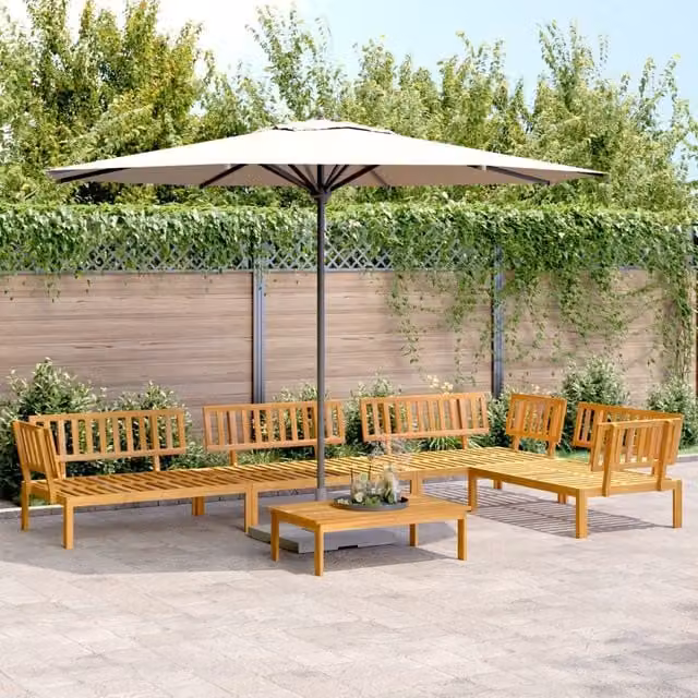 Berkfield Home 5 Piece Garden Pallet Sofa Set in Brown Solid Acacia Wood