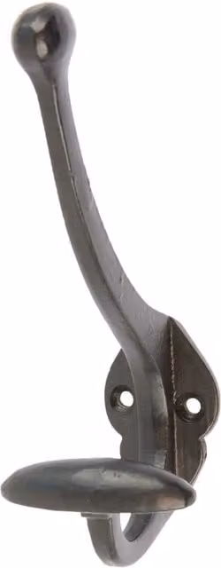 Hammer and Tongs Matt Black Iron Bowler and Coat Hook, W: 4.5 cm, H: 13 cm