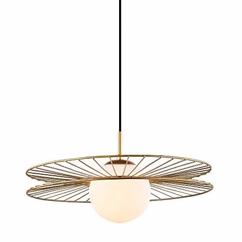 Netlighting Modern Hanging Pendant Light in Gold and White with E27 Socket