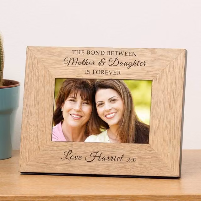 Uniqueful Personalised The Bond Between Wood Picture Frame, Brown, W/D/H: 10 x 15 x 1.75 cm