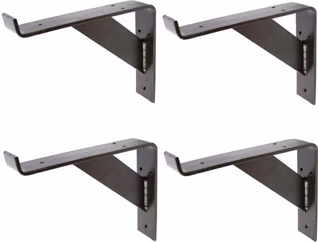 Hammer and Tongs Black Gallows Style Scaffold Board Shelf Bracket, Pack of 4, Diameter: 24 cm