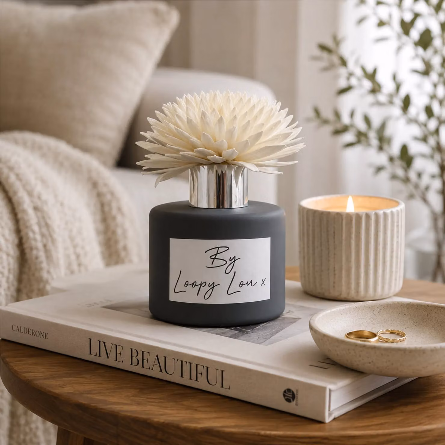 60 SECOND MAKEOVER Naked Luxury Flower Reed Diffuser, Floral Scent, Grey – 2