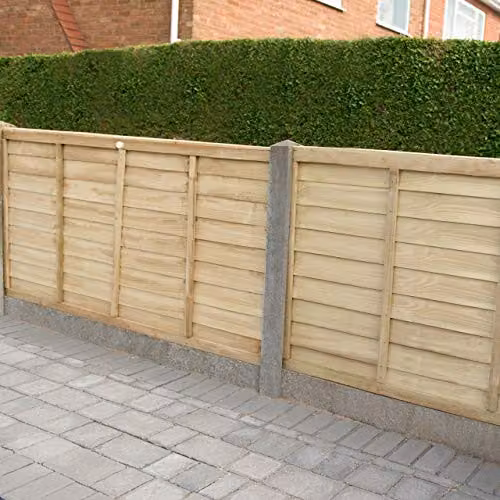 Forest Garden Pack of 5 Brown Pressure Treated Superlap Wood Fence Panels, H: 183 cm x W: 122 cm – 2