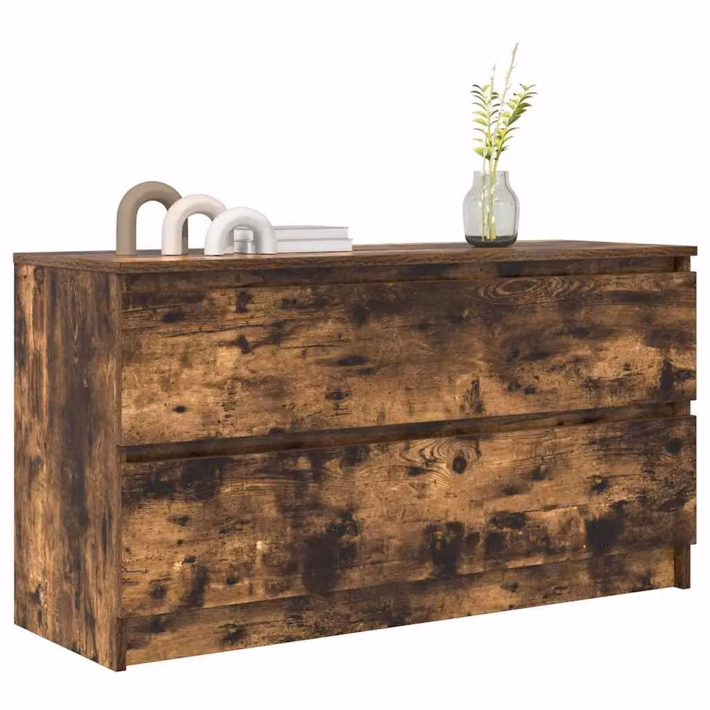 Berkfield Home Smoked Oak TV Cabinet in Brown, W/D/H: 100 x 35 x 54 cm – 3