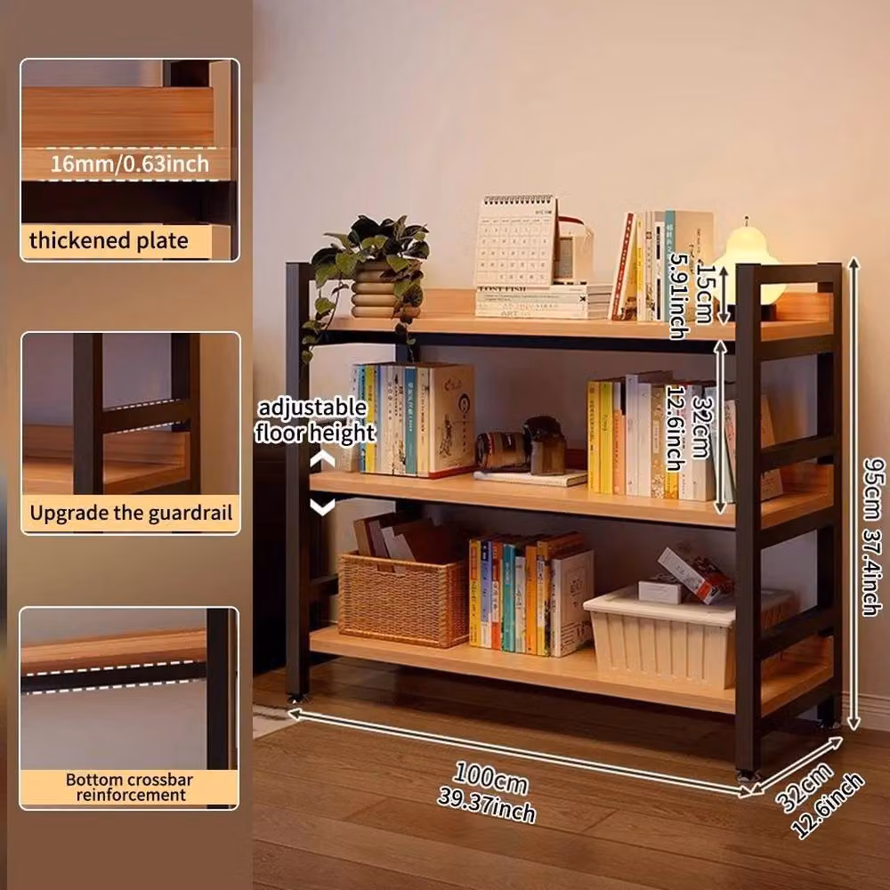 KORVIXA Beige 3 Tier Modern Console Rack and Sofa Side Storage Rack W/D/H: 100 x 100 x 100 cm – 2