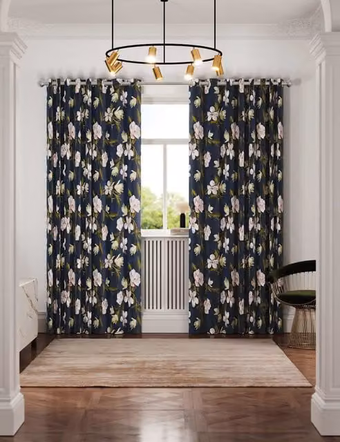 Ted Baker Opal Floral Blue Eyelet Curtains