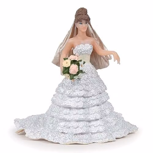 Papo Enchanted World Collection Realistic Lace Bride Figure in White and Multicolour