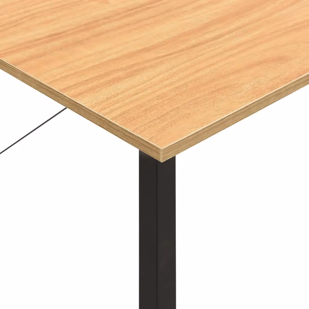 Berkfield Home Computer Desk in Black and Light Oak, W/D/H: 80 x 40 x 72 cm – 4