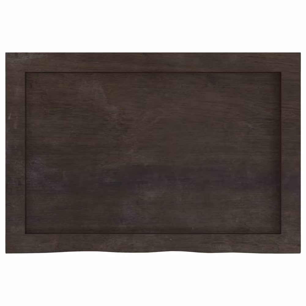 Berkfield Home Rectangular Live Edge Oak Table Top in Dark Grey, W: 60 cm, D: 40 cm, H: 2-4 cm – 3