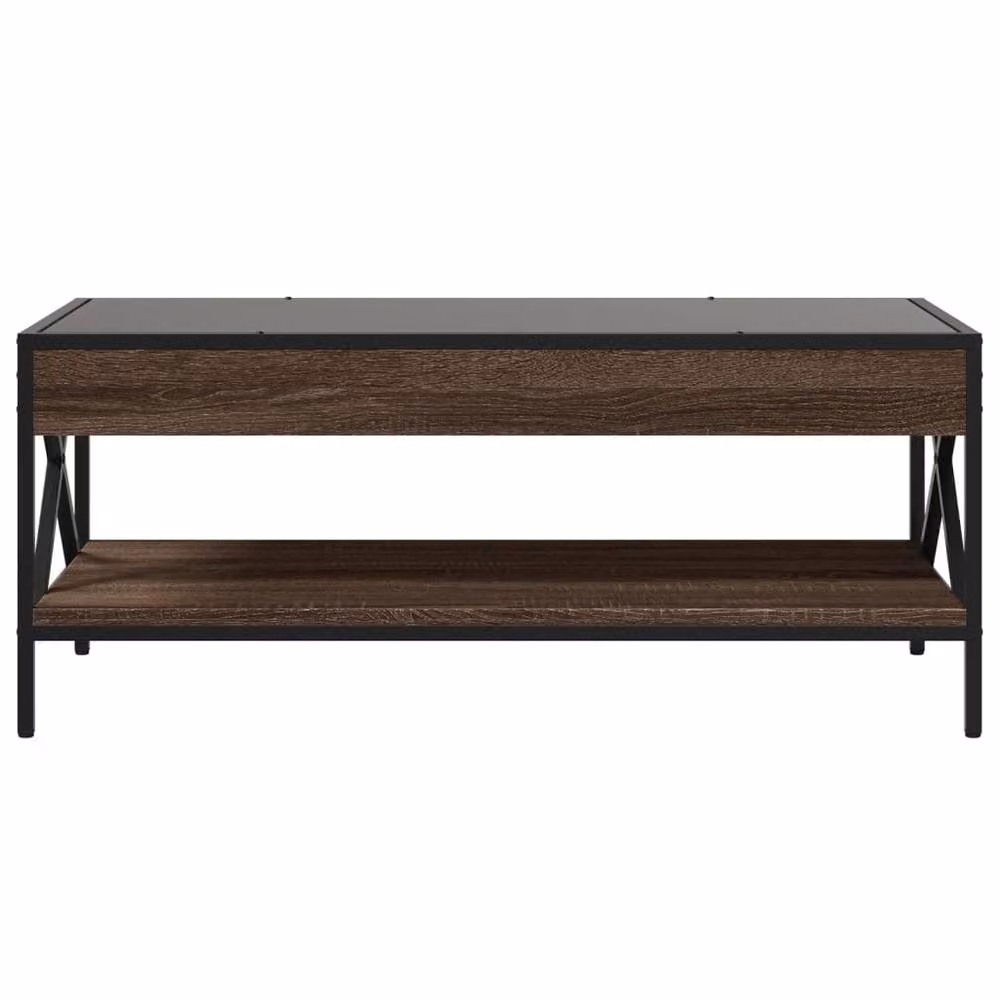 Berkfield Home Infinity LED Coffee Table in Brown Oak, W/D/H: 90 x 50 x 38 cm – 3