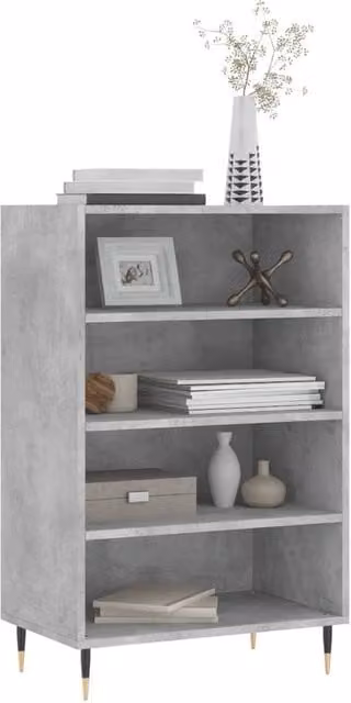 Berkfield Home Modern Grey Highboard with Hinged Doors and Internal Shelves, W: 57 cm, D: 35 cm, H: 90 cm – 1