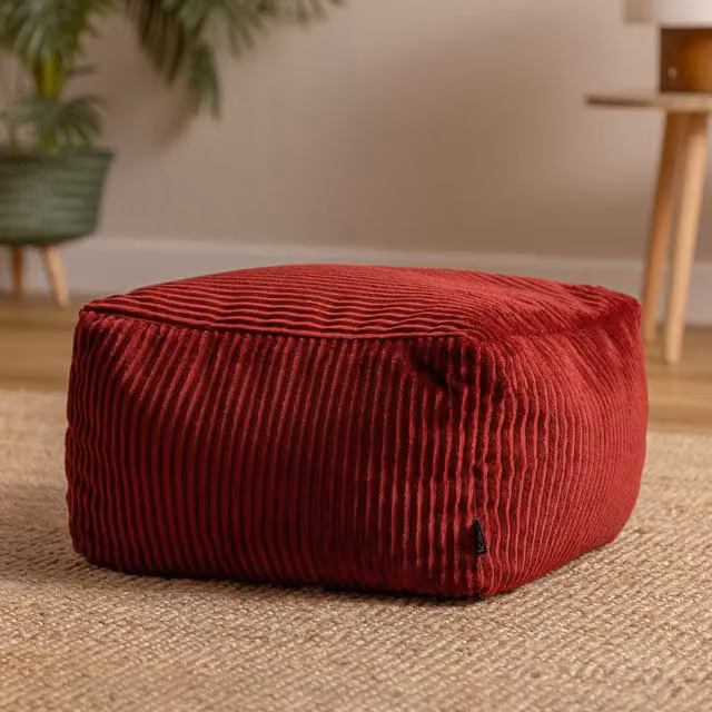 ICON Cord Footstool in Burgundy Red