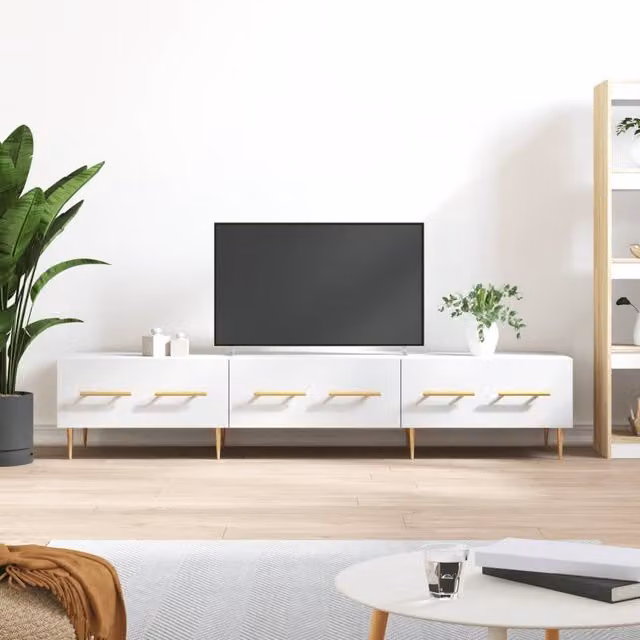 Berkfield Home White TV Cabinet W/D/H: 150 x 36 x 30 cm