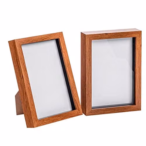 Nicola Spring Set of 2 A5 3D Shadow Box Photo Frames in Brown, W/D/H: 23.5 x 15.24 x 3.5 cm – 1