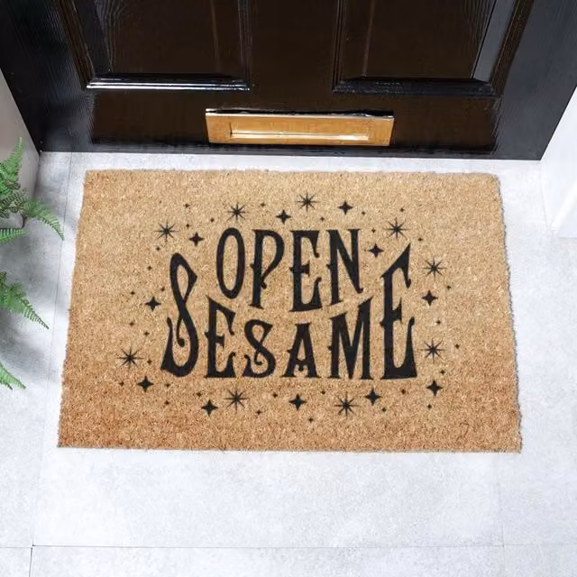 Artsy Mats Open Sesame Design Doormat, Black, W/D/H: 60 x 40 x 1 cm