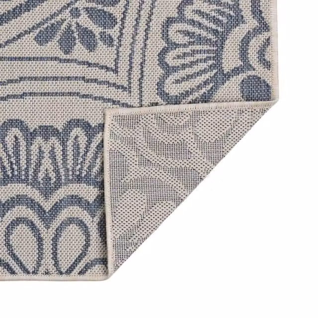 Berkfield Home Blue Patterned Outdoor Flatweave Rug, W: 200 cm, D: 280 cm