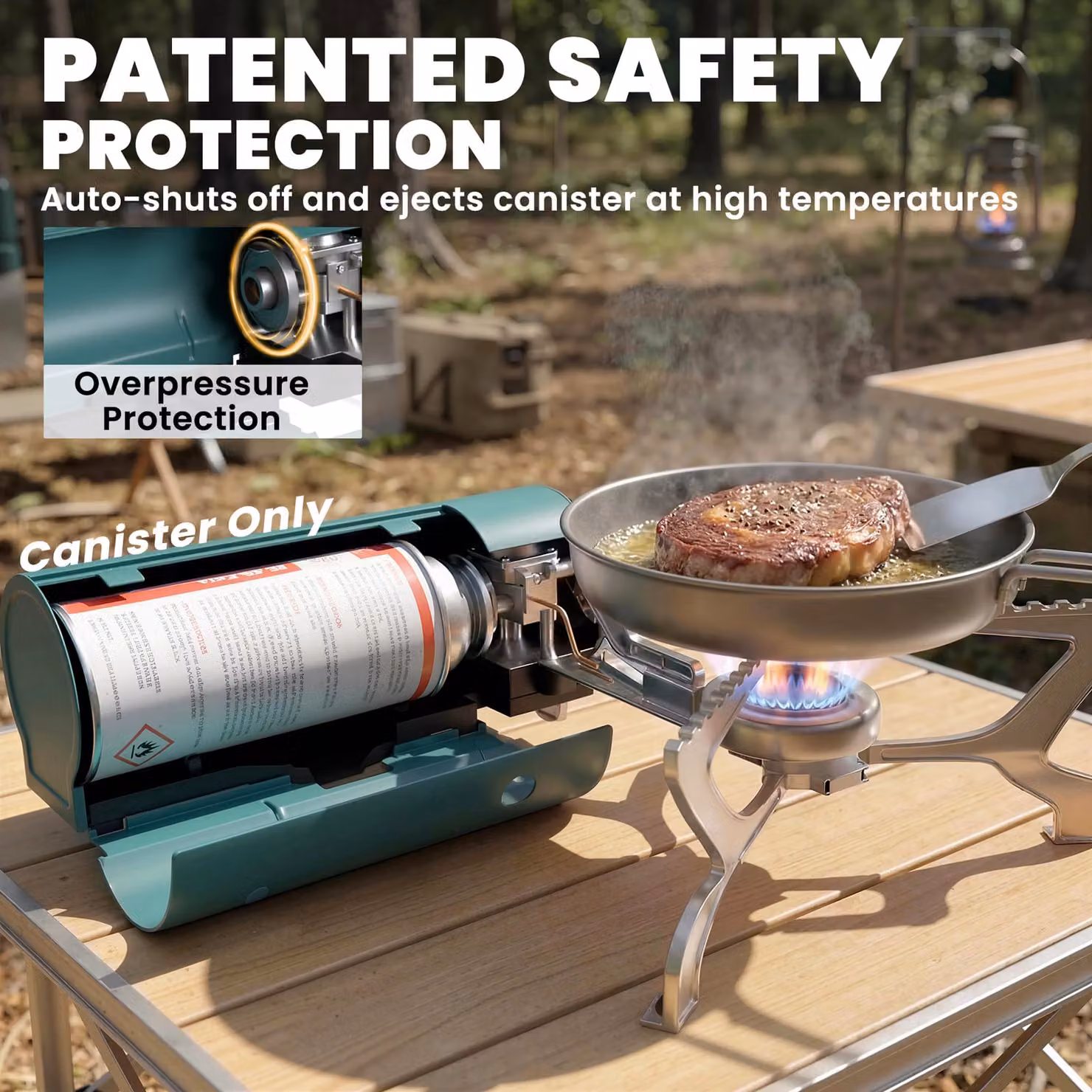 Outsunny 2670W Foldable Camping Gas Stove with Safety Shut-Off and Piezo Ignition in Green – 5