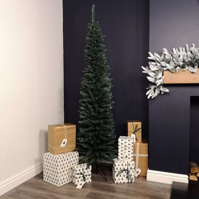 Ambassador Green Slim Pencil Artificial Christmas Tree, H 200 cm x W 56 cm