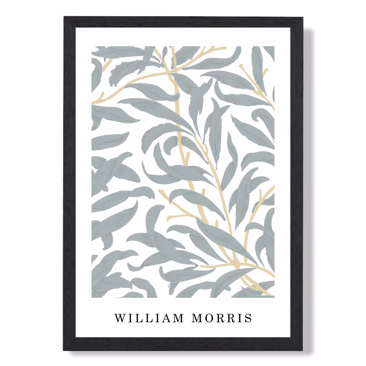 ARTZE William Morris Willow Floral Art Print in Sage Green with Black Frame, A3 – 2