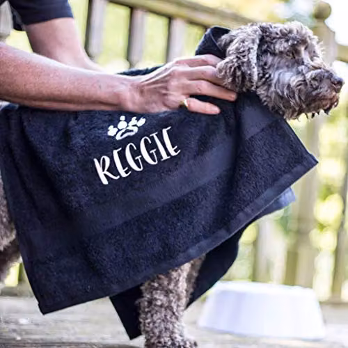 Duncan Stewart Personalised Dog Towel in Purple – 3
