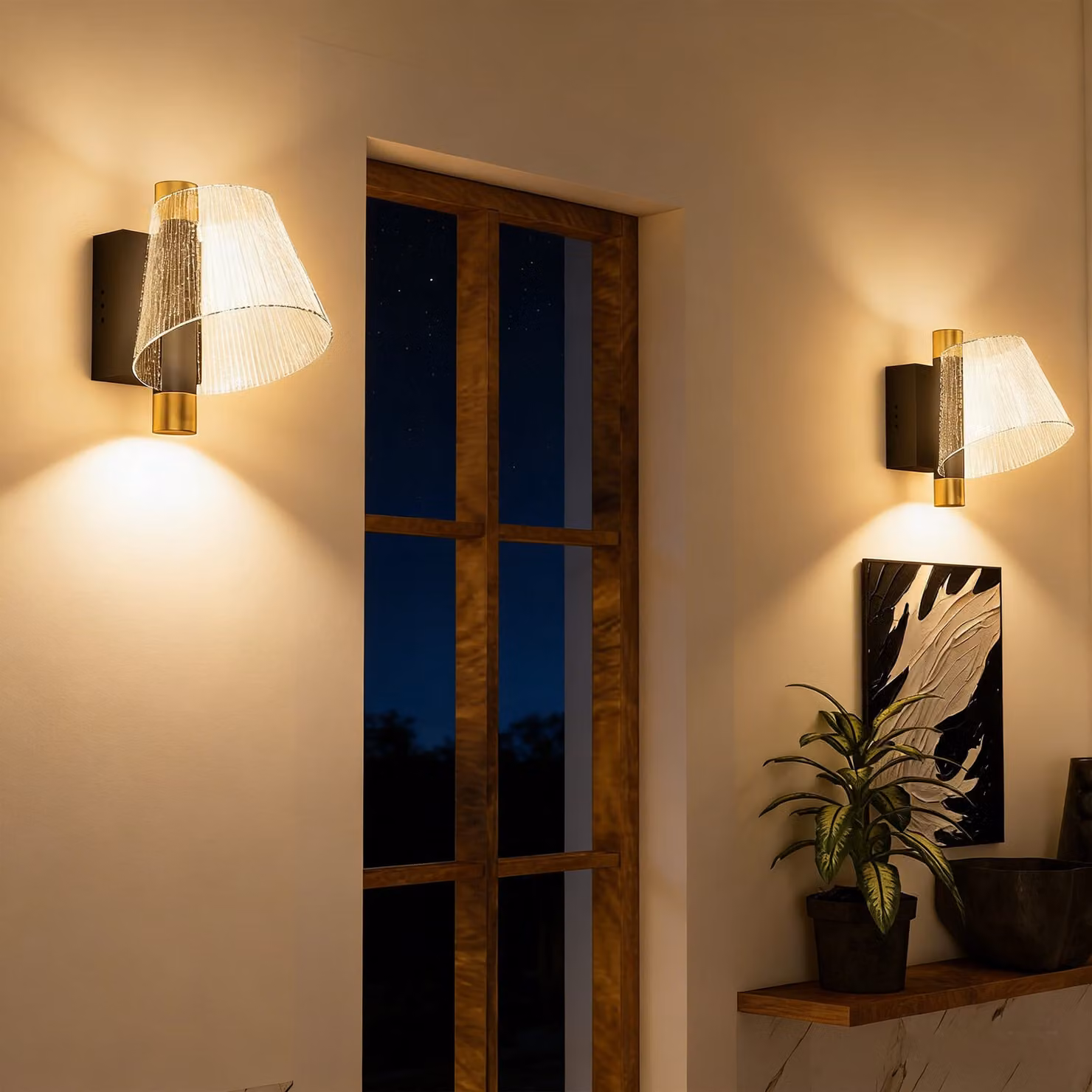 HOMCOM 2 Pack Modern LED Starry Wall Lamps in Black with Adjustable Colour Temperature – 5