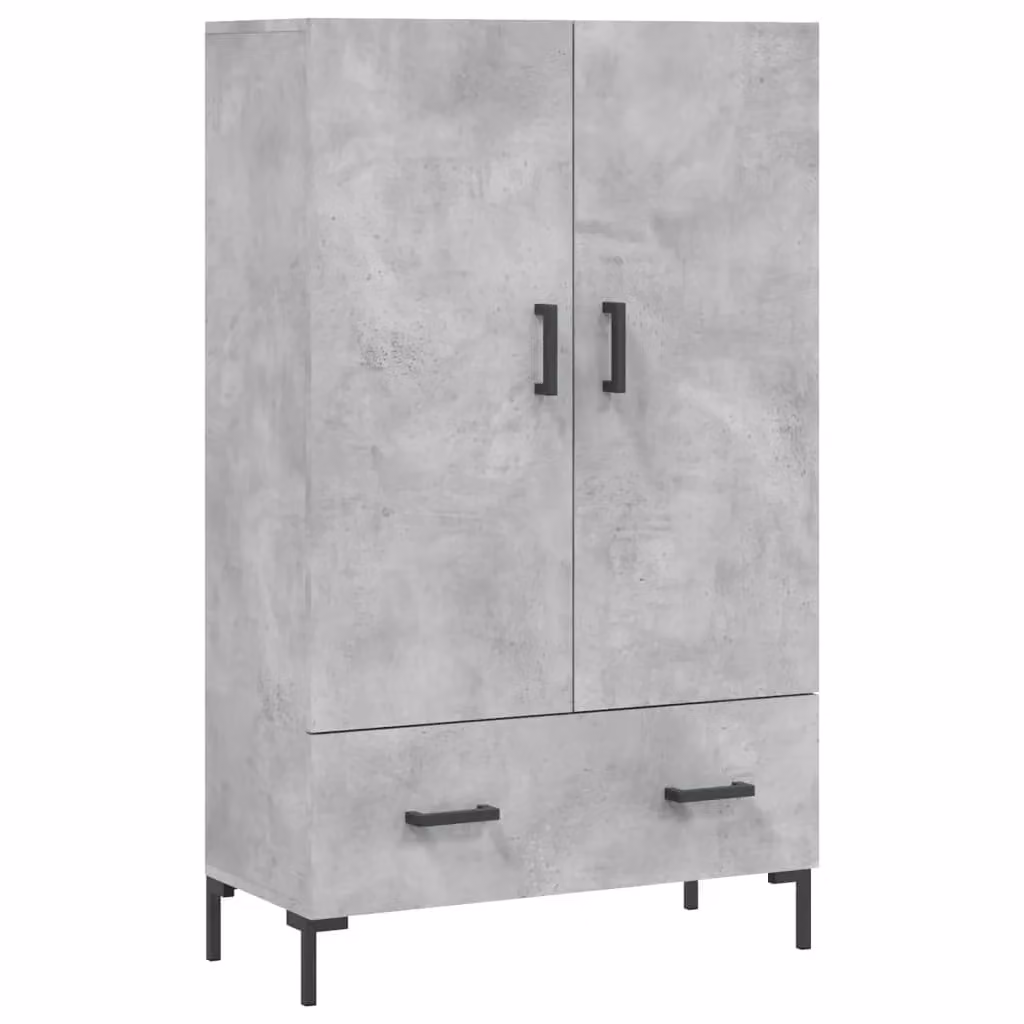 Berkfield Home Modern Highboard in Concrete Grey with Hinged Doors and Internal Shelves, W: 69.5 cm, D: 31 cm, H: 115 cm – 2