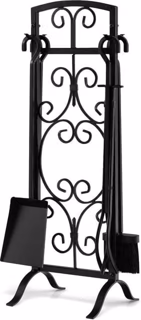 Costway 5 Piece Fireplace Tool Set with Easy-To-Grab Handles, Black – 1