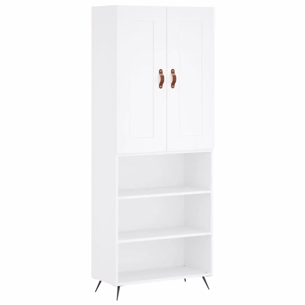 Berkfield Home Modern White Highboard in Engineered Wood, W/D/H: 69.5 x 34 x 180 cm – 2