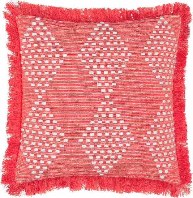 Kadie Pink Woven Square Outdoor and Indoor Polyester Cushion
