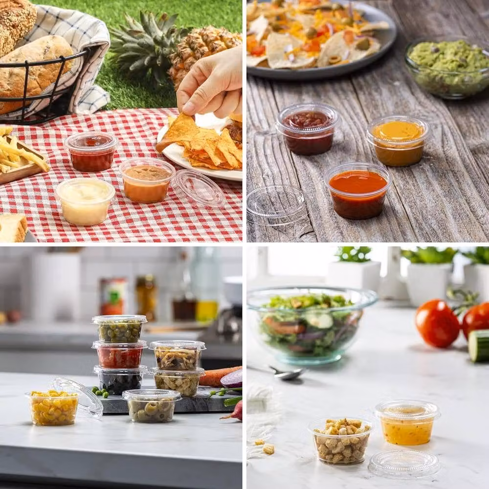 ECONX 2oz Clear Plastic Portion Pots with Snap Lids, 1000 Pieces – 4