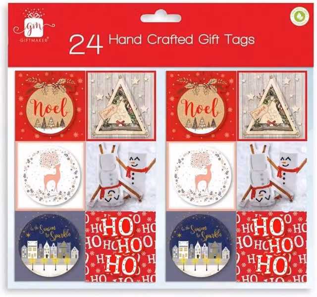 KDMD Hand Crafted Contemporary Multicolour Paper Tags, 5 Pack