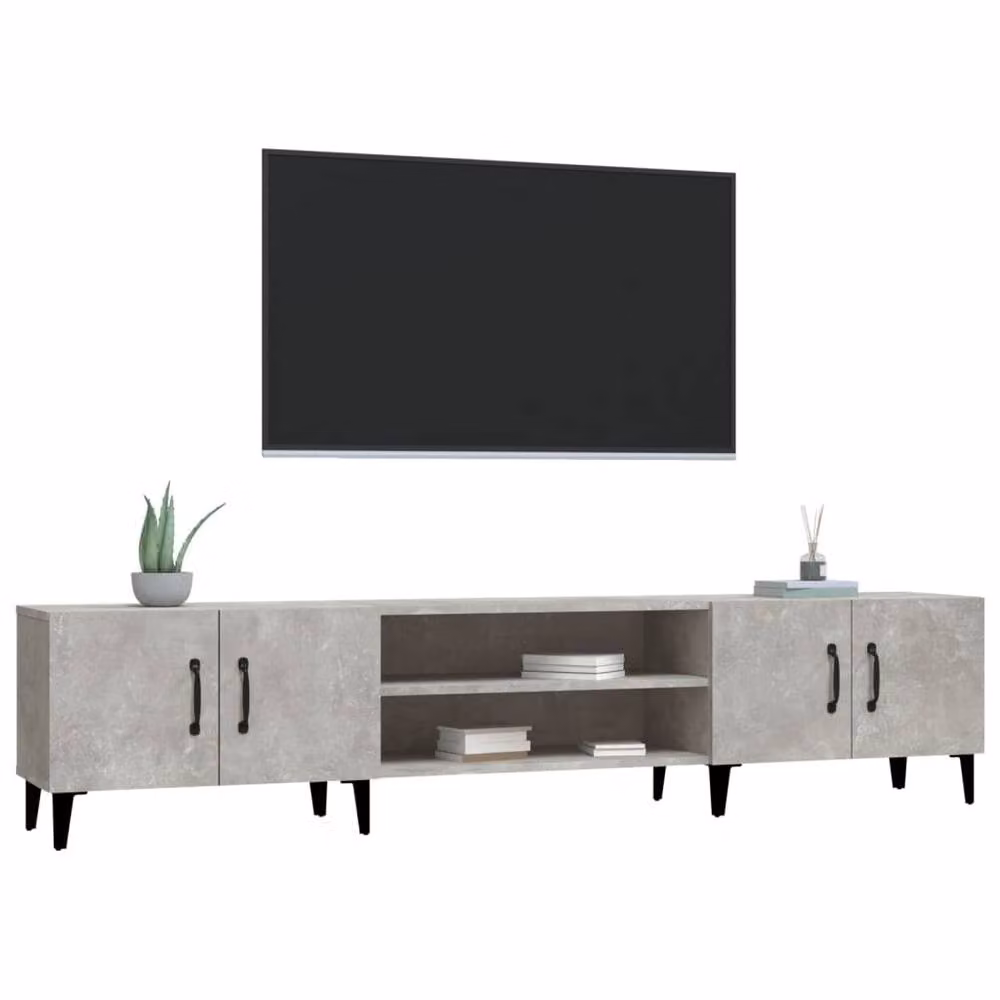 Berkfield Home Modern TV Cabinet in Concrete Grey, W/D/H: 180 x 31.5 x 40 cm – 3