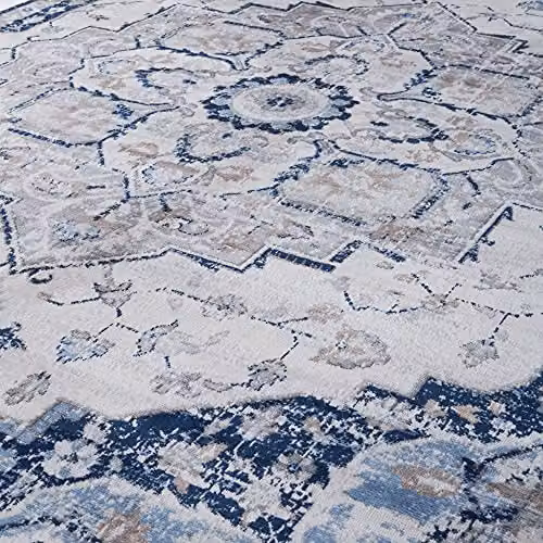The Rugs Vintage Oriental Area Rug in Blue and Beige, W: 170 cm, D: 120 cm – 3