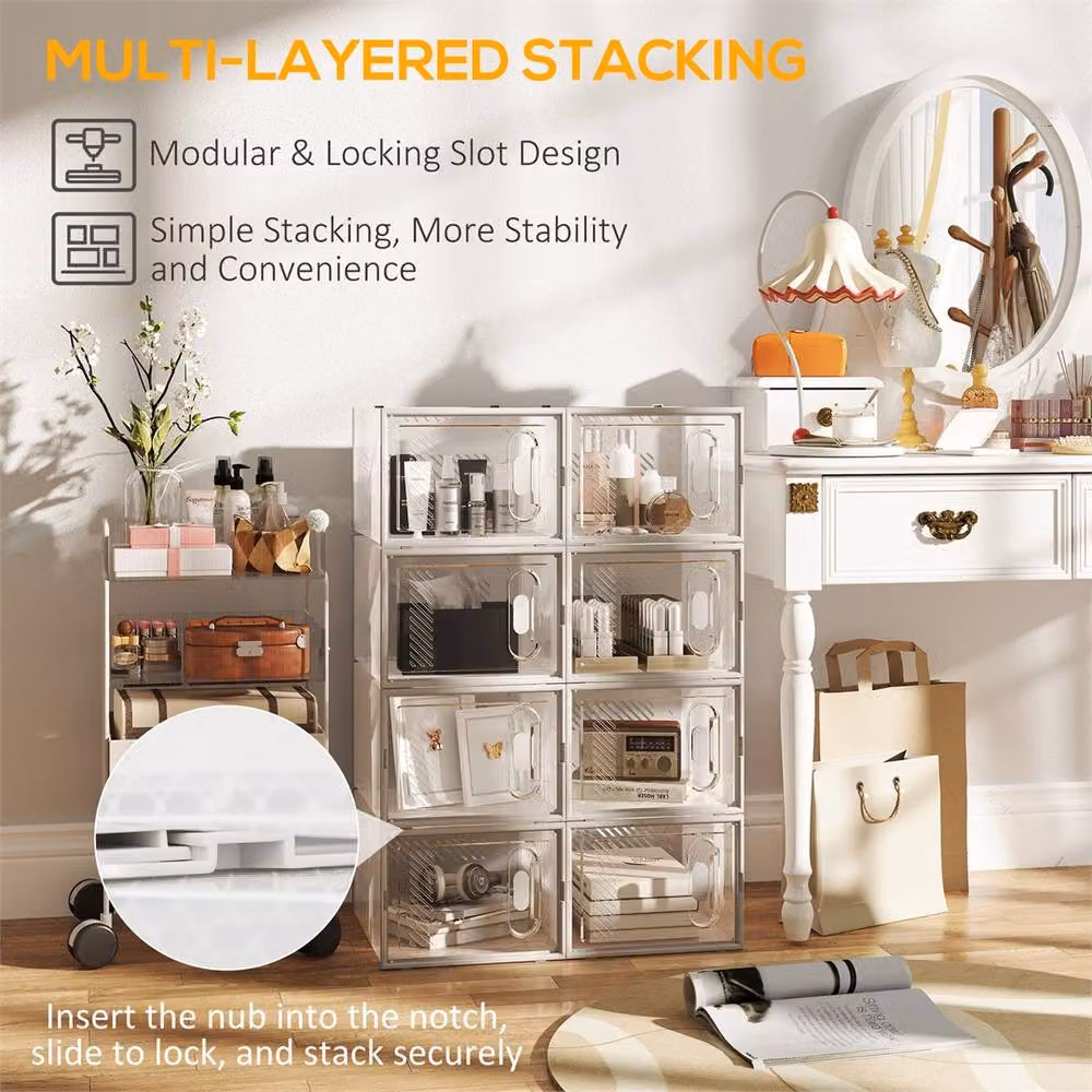 EONLION 18-Piece Stackable Clear Plastic Shoe Box Set, W: 28 cm, D: 36 cm, H: 21 cm – 2