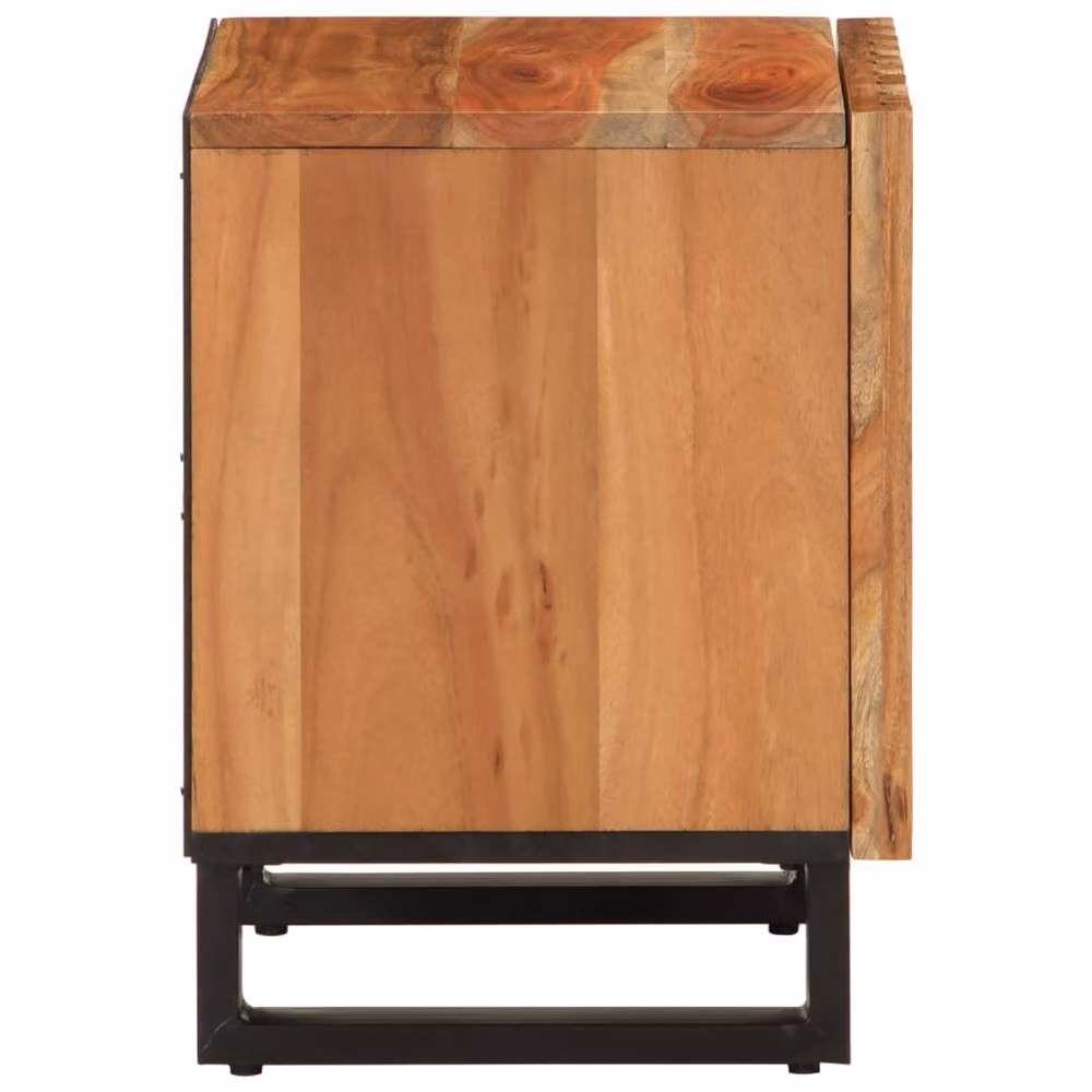 Berkfield Home Set of 2 Acacia Wood Bedside Cabinets in Brown, W/D/H: 40 x 34 x 46 cm – 5