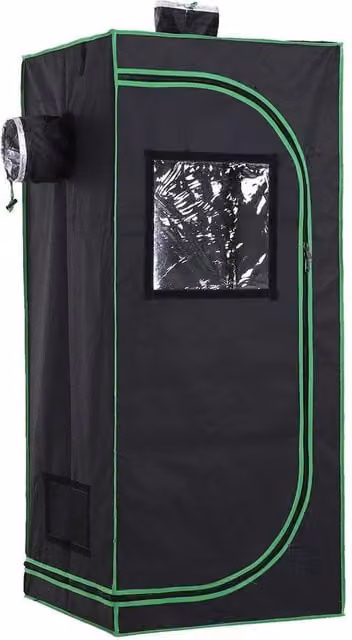 VOGREX Hydroponic Grow Tent with Floor Tray for Indoor Plants, Black, W/D/H: 60 x 60 x 140 cm – 1