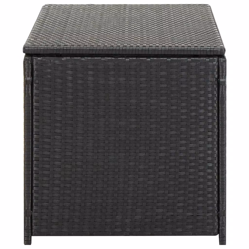 Berkfield Home Poly Rattan Garden Storage Box in Black, W/D/H: 100 x 50 x 50 cm – 3