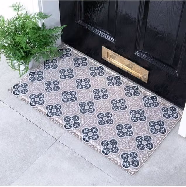 Artsy Mats Beige Mosaic PVC Doormat, W: 70 cm, D: 40 cm – 1