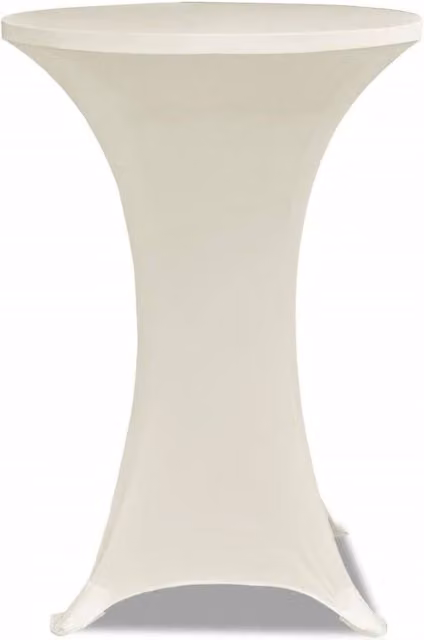 Berkfield Home Stretch Standing Table Covers, 2 Pack, Beige, Diameter: 70 cm