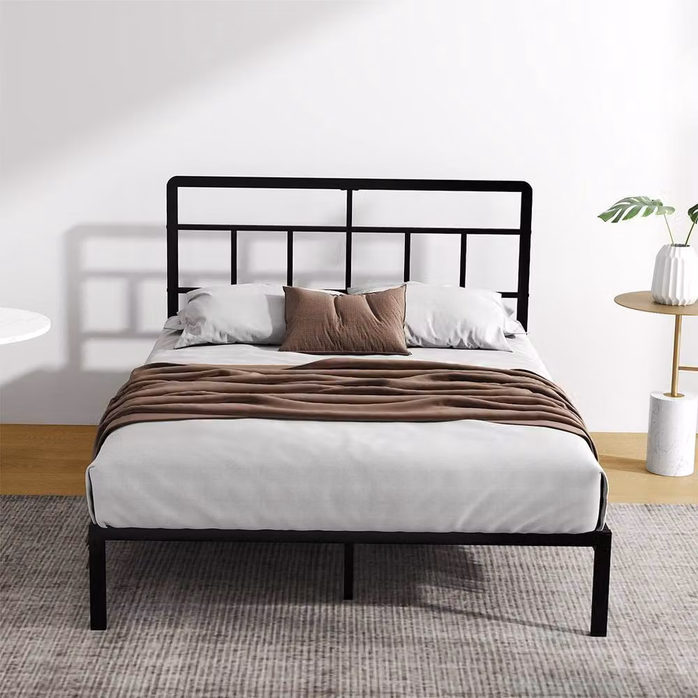 Levede Modern Metal Bed Frame in Black, W/D/H: 120 x 200 x 27 cm – 3
