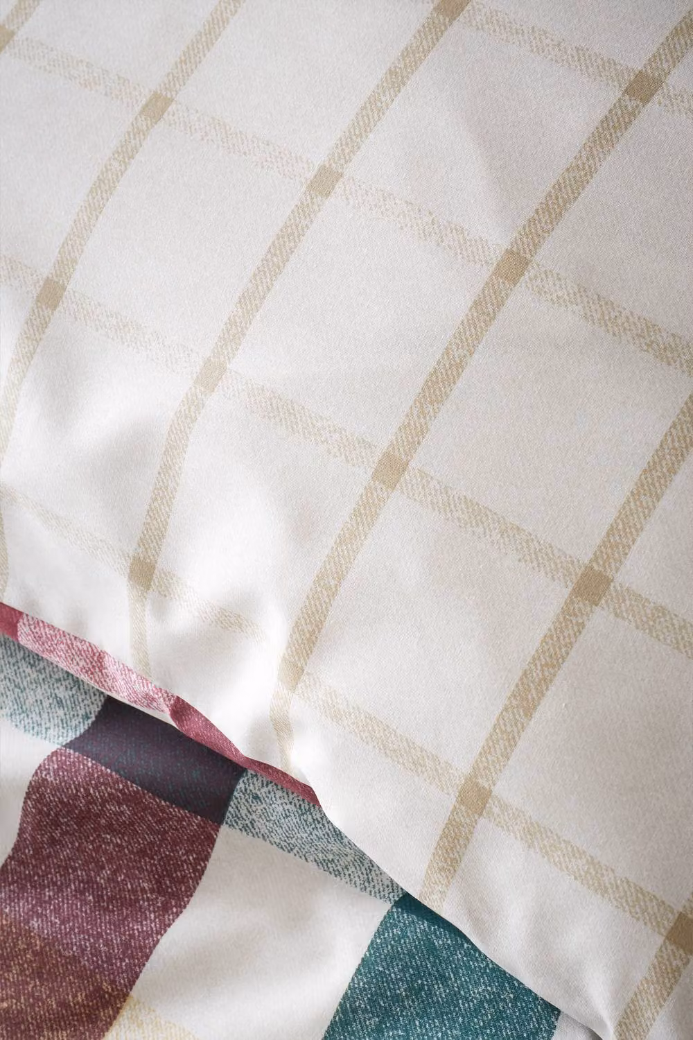 Catherine Lansfield Autumn Check Reversible Duvet Cover Set, Multicolour, W/H: 90 x 200 cm – 3