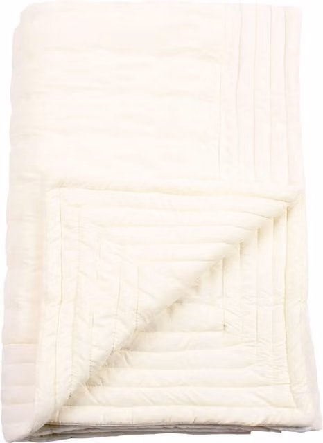 Velosso Boston Quilted Throw with Geometric Pattern in Beige and White, W: 150 cm, L: 200 cm