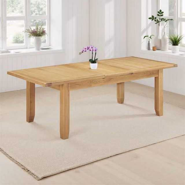 Seconique Windsor Large Extending Dining Table in Pebble Grey and Light Oak, W/D/H: 100 x 78 x 0 cm – 1